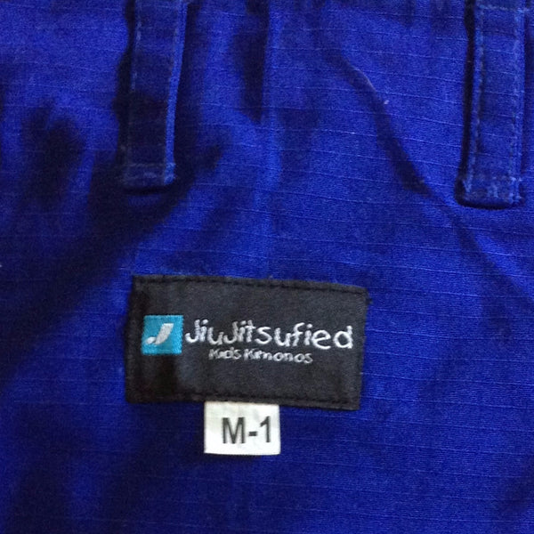 Kids Pearl Weave Jacket & Pants Ripstop Fabric- BJJ Gi (Blue)