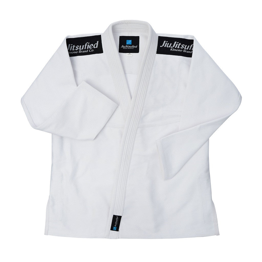 Kids Pearl Weave Jacket & Pants Ripstop Fabric- BJJ Gi (White)